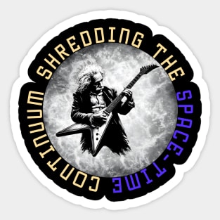 Albert Einstein Jams Out in the Cosmos Sticker